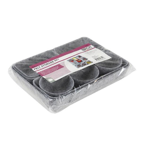 8pcs Stylish Light Grey Felt Storage Set